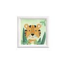 DIAMOND DOTZ® Original Diamond Painting   Woodland Tiger   9,5 x 9,5 cm mit Bilderrahmen, 605 Diamant Mosaiksteine, Kr