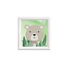 DIAMOND DOTZ® Original Diamond Painting   Woodland Bear   9,5 x 9,5 cm mit Bilderrahmen, 612 Diamant Mosaiksteine, Kre