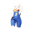 Puppen-Latzhose Dino, 3-teilig, Gr. 28-35 cm
