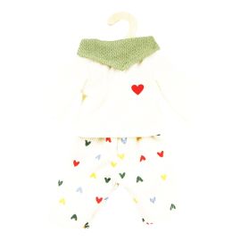 Puppen-Kordhose   Herz-Konfetti   mit T-Shirt und Nickituch, Gr. 28-35 cm