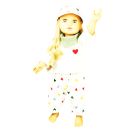 Puppen-Kordhose   Herz-Konfetti   mit T-Shirt und Nickituch, Gr. 28-35 cm