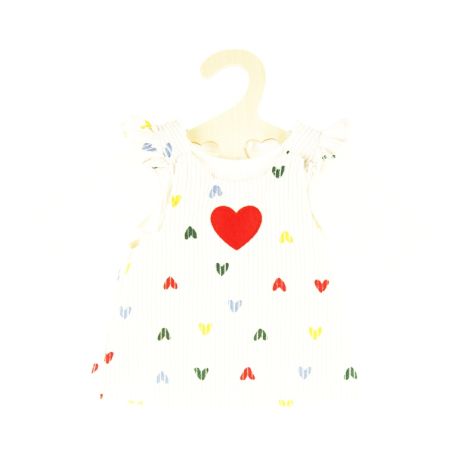 Puppen-Kordkleid   Herz-Konfetti   mit T-Shirt, Gr. 28-35 cm