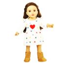 Puppen-Kordkleid   Herz-Konfetti   mit T-Shirt, Gr. 28-35 cm