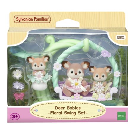 Reh Babys mit Blumenschaukel