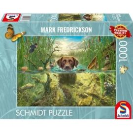 PU1000T.M.Frederickson Hundeliebe, brauner Labrador im kühlen Nass