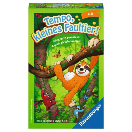 Ravensburger 23463 - Tempo, kleines Faultier, Mitbringspiel für 2-4 Spieler, Kinderspiel ab 4 Jahren, kompaktes Format