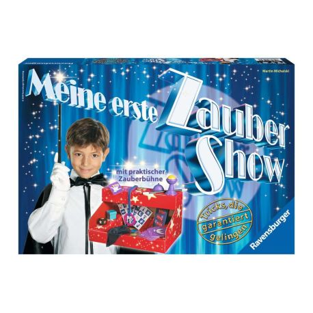Ravensburger 21939 - Meine erste Zaubershow, Zauberkasten, Zaubertricks für Einsteiger ab 6 Jahren, mit Zauberbühne