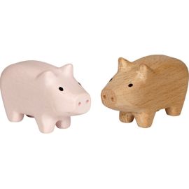 Mini-Holzschweinchen Viel Glü