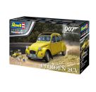 Geschenkset James Bond Citroen 2 CV, Revell Modellbausatz mit Basiszubehör