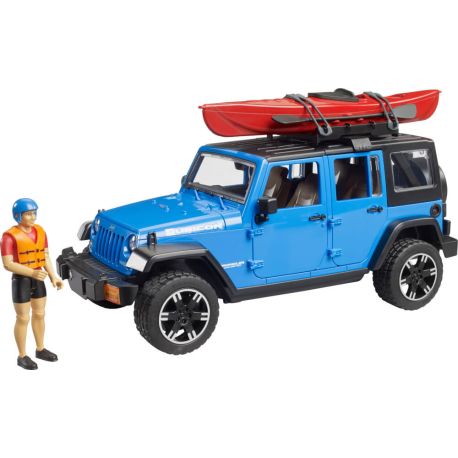Bruder 02529 Jeep Wrangler RubiconUnlimited mit Kajak und Figur