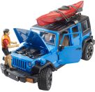 Bruder 02529 Jeep Wrangler RubiconUnlimited mit Kajak und Figur
