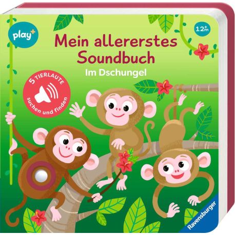 Ravensburger Play+ Mein allererstes Soundbuch: Im Dschungel, Baby-Buch ab 1 Jahr