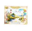 Malen nach Zahlen - Dünenlandschaft mit Leuchtturm