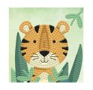 DIAMOND DOTZ® Original Diamond Painting Woodland Tiger 9,5 x 9,5 cm mit Bilderrahmen, 605 Diamant Mosaiksteine, Kr
