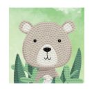 DIAMOND DOTZ® Original Diamond Painting Woodland Bear 9,5 x 9,5 cm mit Bilderrahmen, 612 Diamant Mosaiksteine, Kre