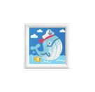DIAMOND DOTZ® Original Diamond Painting Whale Song 9,5 x 9,5 cm mit Bilderrahmen, Bastelset mit glitzernden Diaman