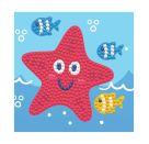 DIAMOND DOTZ® Original Diamond Painting Happy Starfish 9,5 x 9,5 cm mit Bilderrahmen, Bastelset mit glitzernden Di