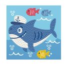 DIAMOND DOTZ® Original Diamond Painting Shark Ahoy! 9,5 x 9,5 cm mit Bilderrahmen, 414 Diamant Mosaiksteine, Kreat
