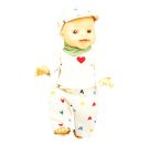 Puppen-Kordhose Herz-Konfetti mit T-Shirt und Nickituch, Gr. 28-35 cm