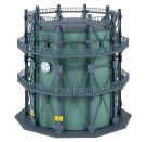 H0 Gasometer mit Rohrleitungen