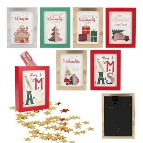 Weihnachtlicher Geldrahmen sortiert (1 Stück)