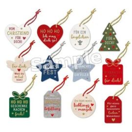 Weihnachtliche Geschenkanhänger aus Filz