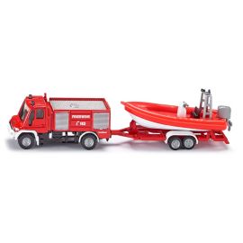 SIKU 1636 Unimog Feuerwehr mit Boot 1:87, sortiert