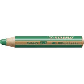 Multi-talented pencil STABILO® woody 3 in 1STABILO woody dunkelgrün wasservermalbar
