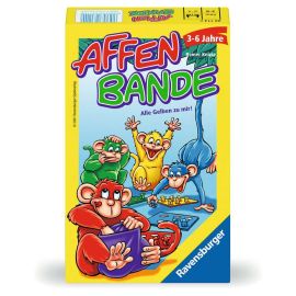 Ravensburger 23114 - Affenbande , Mitbringspiel für 2-4 Spieler, Kinderspiel ab 3-6 Jahren, kompaktes Format, Reisespi