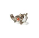 Teddy Hermann Katze liegend grau, ca. 20cm