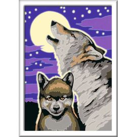 Ravensburger CreArt 28513 - Mystische Wölfe - Malen nach Zahlen Wolf für Kinder ab 9 Jahre