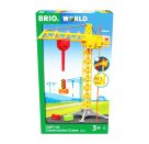 BRIO World 33835 Großer Baukran mit Licht – Zubehör für die BRIO Holzeisenbahn – Empfohlen für Kinder ab 3 Jahren