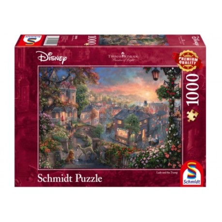 Schmidt Spiele Puzzle Thomas Kinkade Disney™ Susi und Strolch, 1000 Teile