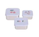 Snackbox Stainless Steel 3 pcs Happy Fruits Cherry