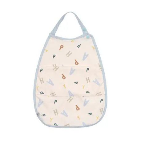 Medium Drop Bib with Pocket Happy Fruits
