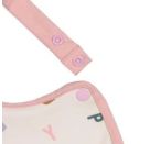 Medium Drop Bib with Pocket Happy Fruits peach