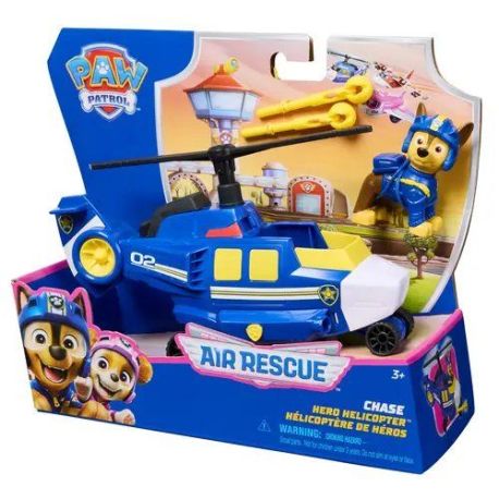 PAW Patrol Air Rescue, Chases Polizei-Rettungshubschrauber mit Geschoss-Abwurf und Chase Spielfigur (Basis Fahrzeug)