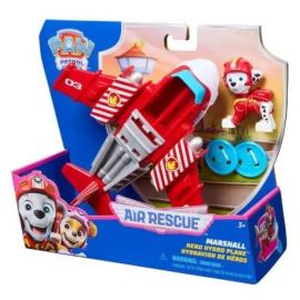 PAW Patrol Air Rescue - Marshalls Feuerwehrflugzeug mit Geschoss-Abwurf und Marshall Spielfigur (Basis Fahrzeug)