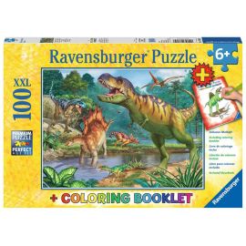 Ravensburger 13695 Puzzle Welt der Dinosaurier 100/200 Teile XXL