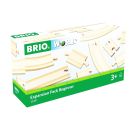 BRIO World 33401 Kleines Schienensortiment – 11 Schienen aus Buchenholz für die BRIO Holzeisenbahn – Empfohlen für Kin