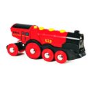 BRIO World 33592 Rote Lola elektrische Lok – Batterie-Lokomotive mit Licht   Sound – Kleinkinderspielzeug empfohlen ab