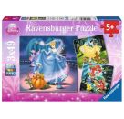 Ravensburger 9339 Puzzle Schneewittchen, Aschenputtel, Arielle 3 X 49 Teile