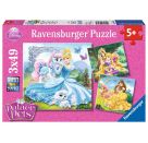 Ravensburger 9346 Puzzle Palace Pets - Belle, Cinderella und Rapunzel 3 X 49 Teile