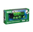 BRIO World 33593 Grüner Gustav elektrische Lok – Batterie-Lokomotive mit Licht   Sound – Kleinkinderspielzeug empfohle