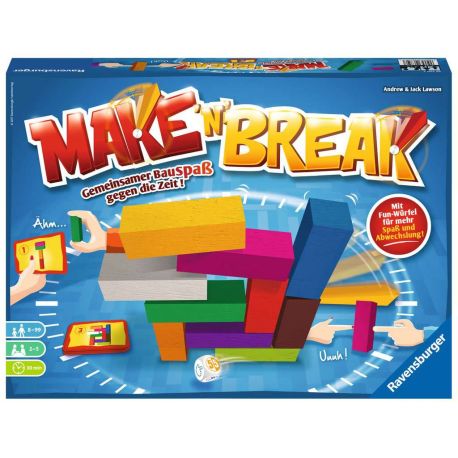 Ravensburger 26750 - Make n Break - Gesellschaftsspiel für die ganze Familie mit Bausteinen, Spiel für Erwachsene un