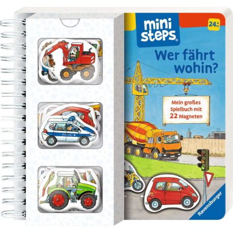 ministeps: Wer fährt wohin? Mein großes Spielbuch mit 22 Magneten: Magnetbuch ab 2 Jahren, Kinderbuch, Pappbilderbuch