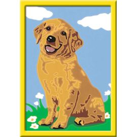 Ravensburger CreArt 28511 - Kleiner Golden Retriever - Malen nach Zahlen Hund für Kinder ab 7 Jahre