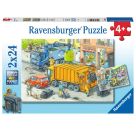 Ravensburger 5096 Puzzle Müllabfuhr und Abschleppwagen 2 X 24 Teile