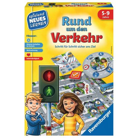 Ravensburger Lernspiel Rund um den Verkehr 24997, Kinderspiel, ab 5 Jahren, für 2-4 Spieler