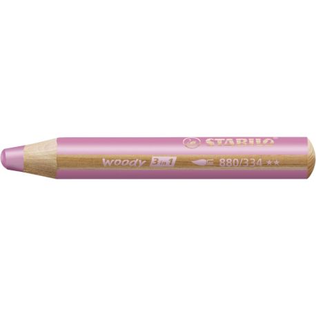 Multi-talented pencil STABILO® woody 3 in 1STABILO woody purpurrosa wasservermalbar